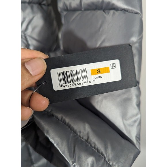 NWT Kenneth Cole‎ Metallic Grey Faux Fur Collar Puffer Jacket Women Size S - Picture 7 of 8